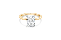 2.57CT Lab Grown Yellow Gold Radiant Solitaire Engagement Ring