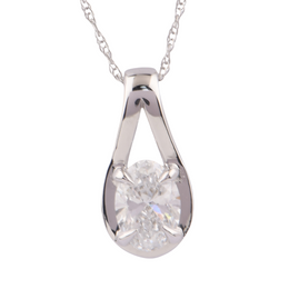 0.75CTW Lab Grown Diamond Oval Necklace