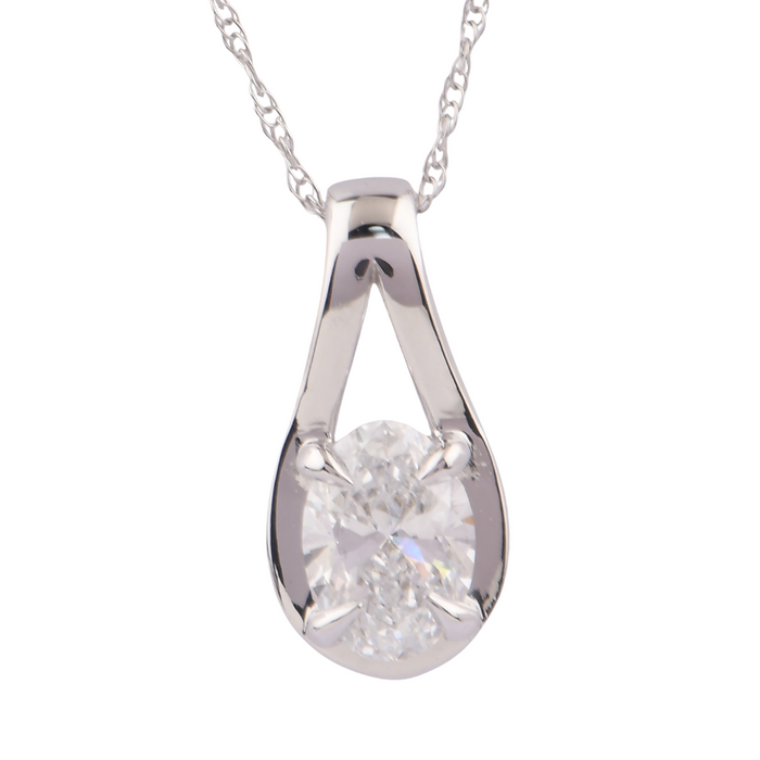 0.75CTW Lab Grown Diamond Oval Necklace
