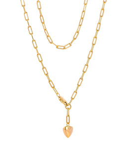 Casablanca Yellow Gold Plated Puffy Heart Link Necklace