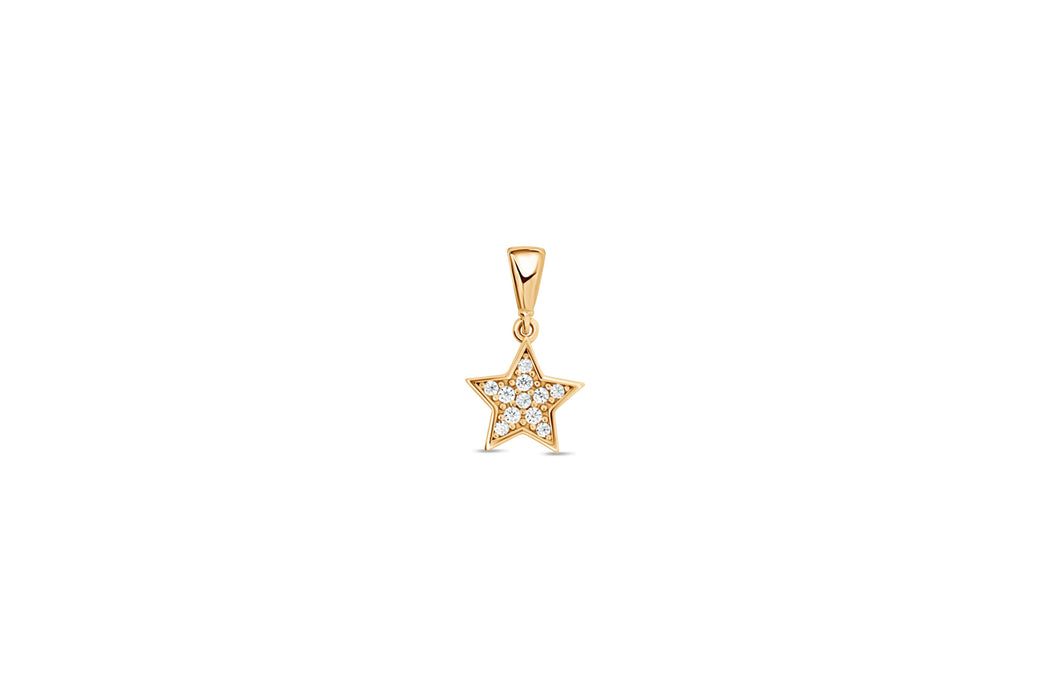 Yellow Gold & CZ Star Pendant