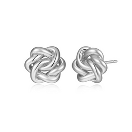 Elle Sterling Silver Eternal Knot Stud Earrings