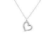 Casablanca Sterling Silver Heart CZ Necklace