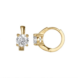 Casablanca Yellow Gold Plated CZ Hoop Earrings