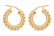 Casablanca Yellow Gold Plated Sterling Silver Weaved Hoop Earrings