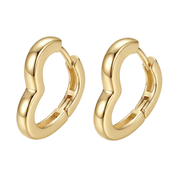 Casablanca Yellow Gold Plated Heart Hoop Earrings