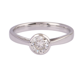 .75CTW Lab Grown Diamond Round Bezel Ring