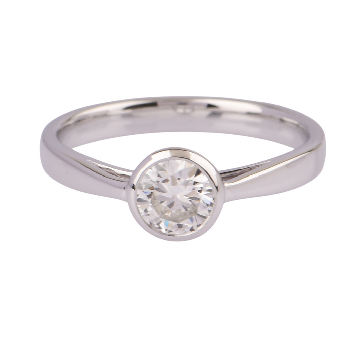 .75CTW Lab Grown Diamond Round Bezel Ring