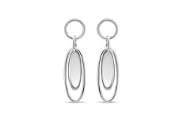 Casablanca Sterling Silver Elongated Oval Earrings
