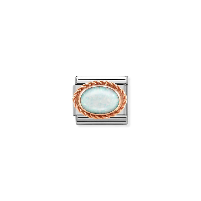 Nomination Italy Classic Link Rose Gold and White Opal Stone Charm