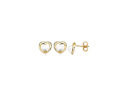 Casablanca Yellow Gold Plated Heart Pearl Stud Earrings Earrings