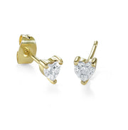 Italgem Veloria Mini Yellow Gold Plated Stainless Steel White CZ Heart Kid's Stud Earrings