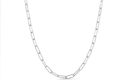 3.1MM Sterling Silver Flat Wire Paperclip Chain
