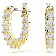 Swarovski Matrix Hoop Earrings: Gold Tone
