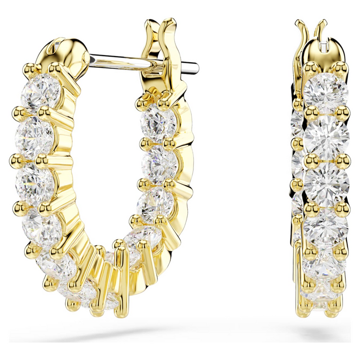 Swarovski Matrix Hoop Earrings: Gold Tone