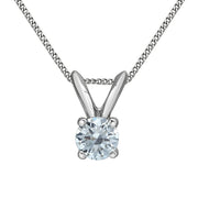 10kt White Gold .50CT Lab Grown Round Solitaire Diamond Necklace
