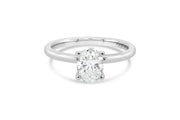 1.00CT Lab Grown White Gold Oval Solitaire Engagement Ring