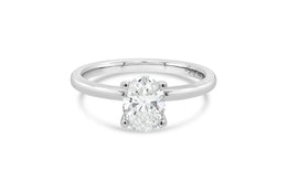 1.00CT Lab Grown White Gold Oval Solitaire Engagement Ring