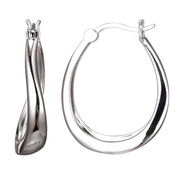 Casablanca Rhodium Plated Silver Tone Hoop