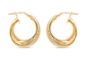 Casablanca Two-Tone Twist Cut Earrings