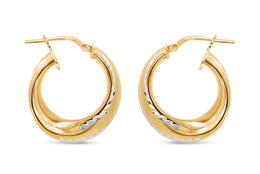 Casablanca Two-Tone Twist Cut Earrings
