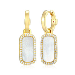 Elle Yellow Gold Plated Allure CZ Drop Earrings