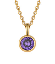 Casablanca Sterling Silver Bezel-Set CZ Birthstone Pendant Necklace