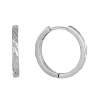 Casablanca Sterling Silver Patterned Hoop