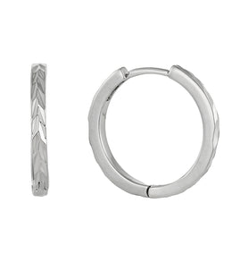 Casablanca Sterling Silver Patterned Hoop