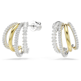 Swarovski Hyperbola Two-Tone Hoop Earrings