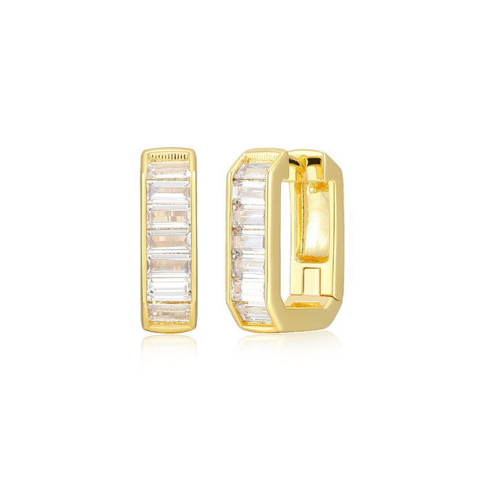 Casablanca CZ Baguette Hoop Earrings