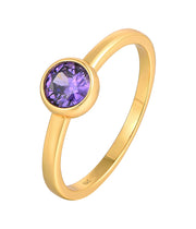 Casablanca Sterling Silver Bezel-Set CZ Birthstone Ring