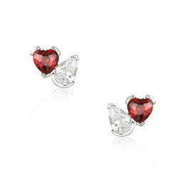 Casablanca Heart & Pear Stud Earrings