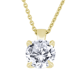 Casablanca Sterling Silver Yellow Gold Plated Lab Grown Round .50CT TDW Diamond Necklace