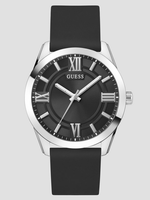Guess Mens Black & Silver Tone Watch