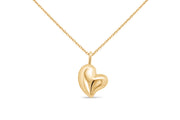 Casablanca Gold Plated Puffed Heart Necklace