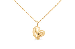 Casablanca Gold Plated Puffed Heart Necklace