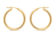Casablanca Yellow Gold Plated Sterling Silver Tube Hoop Earrings: Large