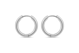 Casablanca Sterling Silver Huggie Hoop Earrings: Large
