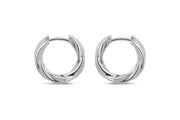 Casablanca Sterling Silver Twisted Hoop Earrings: Small