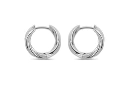 Casablanca Sterling Silver Twisted Hoop Earrings: Small