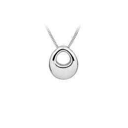 Casablanca Sterling Silver Puffed Drop Necklace