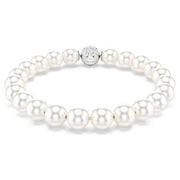 Swarovski Matrix Crystal Pearl, White, Rhodium Plated Bracelet