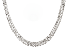 Casablanca Sterling Silver Flat Mesh Necklace