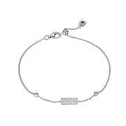 Elle Sterling Silver CZ Adjustable Cheer Bracelet