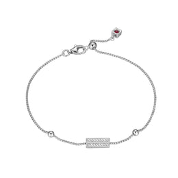 Elle Sterling Silver CZ Adjustable Cheer Bracelet
