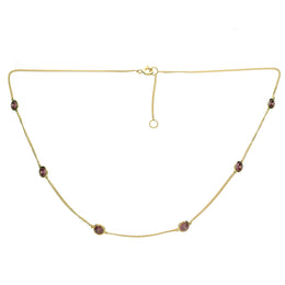 Casablanca Yellow Gold Plated Rhodolite CZ Necklace
