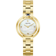 Bulova Women's Yellow Gold Tone Mother Of Pearl Rubaiyat Watch
