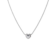 Casablanca Silver Puffy Heart Necklace