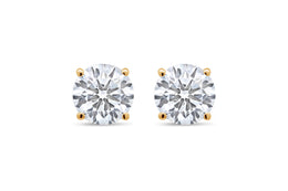 1.00CTW Bogart's Yellow Gold Lab Grown Round Diamond Stud Earrings